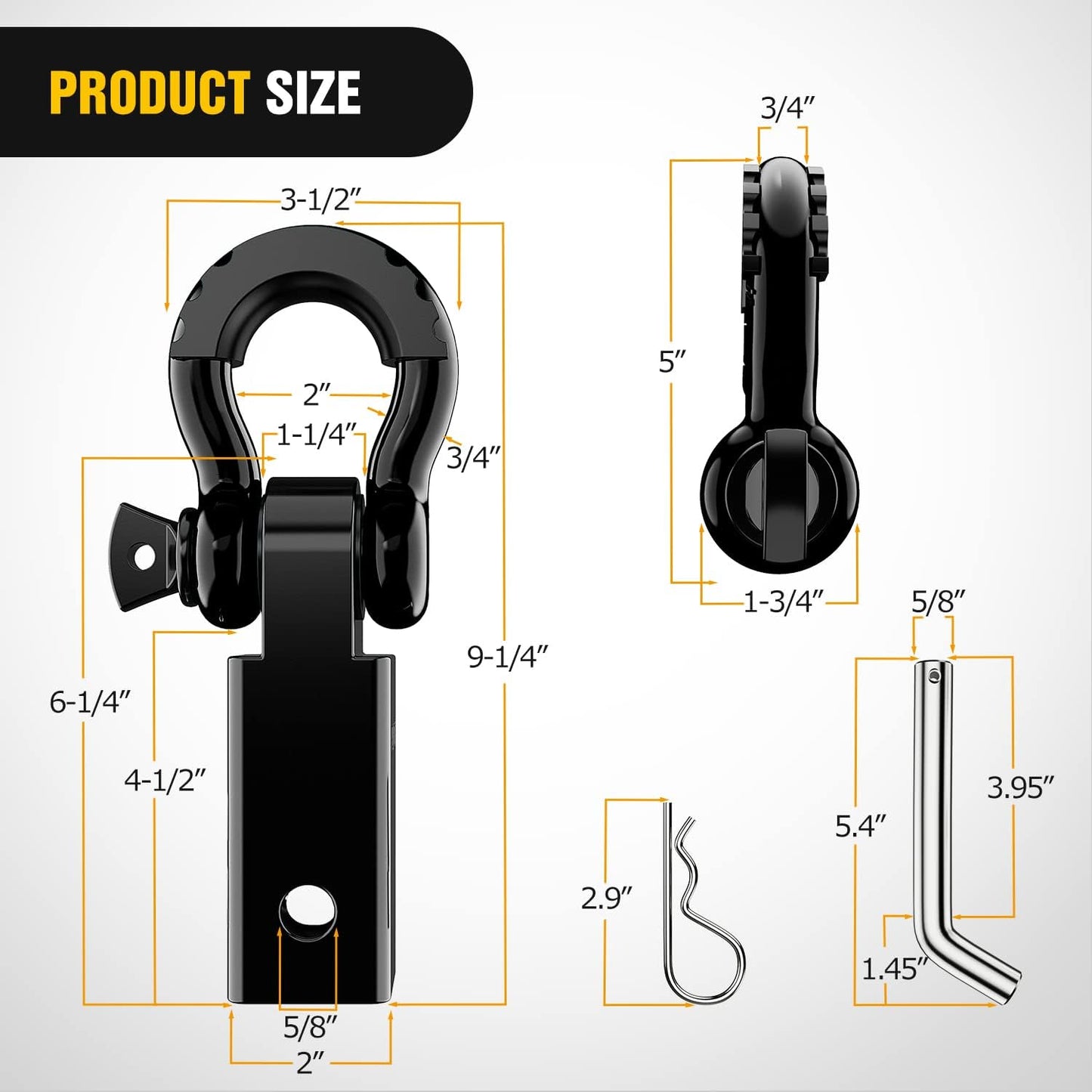 Nilight Shackle Hitch Receiver is a heavy-duty towing and recovery kit, designed for trucks, Jeeps, and off-road vehicles. 🏁🚙