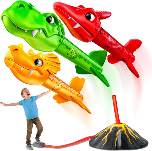 MindSprout Dino Blasters Rocket Launcher – Fun Dinosaur-Themed Outdoor Toy