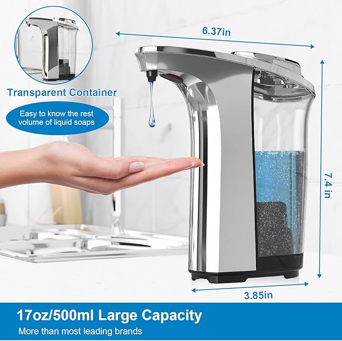 Touchless Automatic Soap Dispenser – 280ml, Infrared Sensor, Adjustable Levels