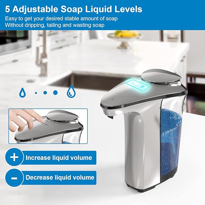 Touchless Automatic Soap Dispenser – 280ml, Infrared Sensor, Adjustable Levels