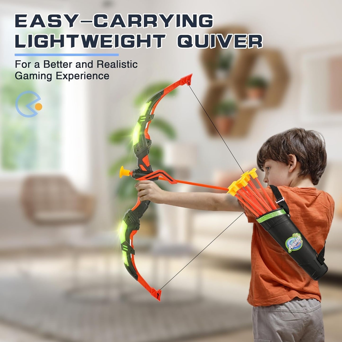 Archery Toy Set – LED Bow & Arrow with Standing Target & Quiver