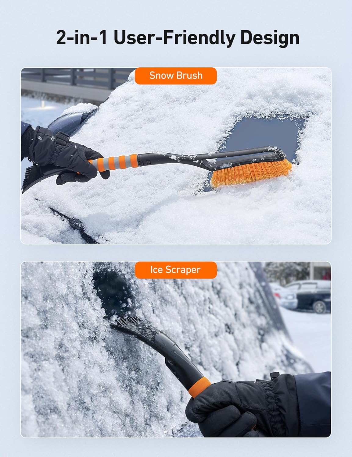 Utopia Home 27" Snow Brush & Ice Scraper – Heavy-Duty, Ergonomic Winter Car Tool