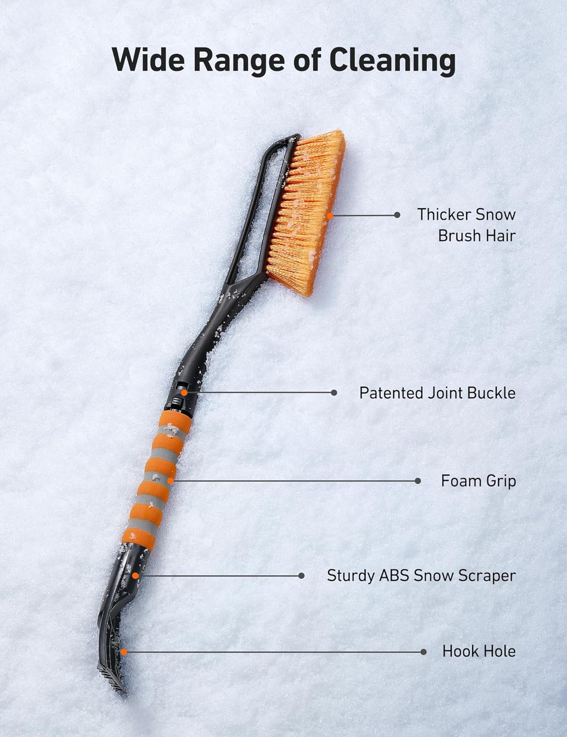 Utopia Home 27" Snow Brush & Ice Scraper – Heavy-Duty, Ergonomic Winter Car Tool