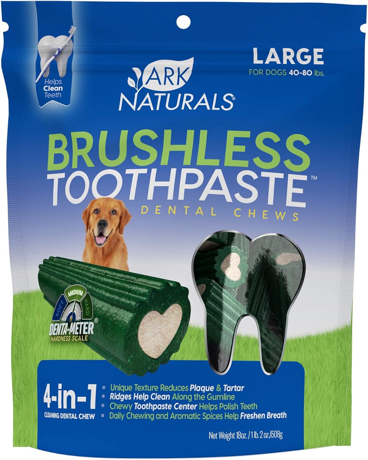 Ark Naturals Brushless Toothpaste – Dog Dental Chews for Large & Small Breeds