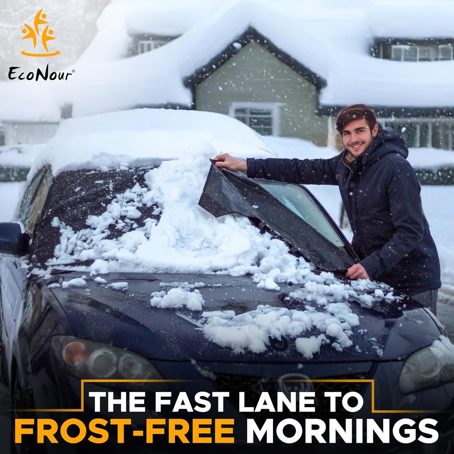 EcoNour Windshield Cover for Ice & Snow – Ultimate Winter Protection for Your Car ❄️🚗