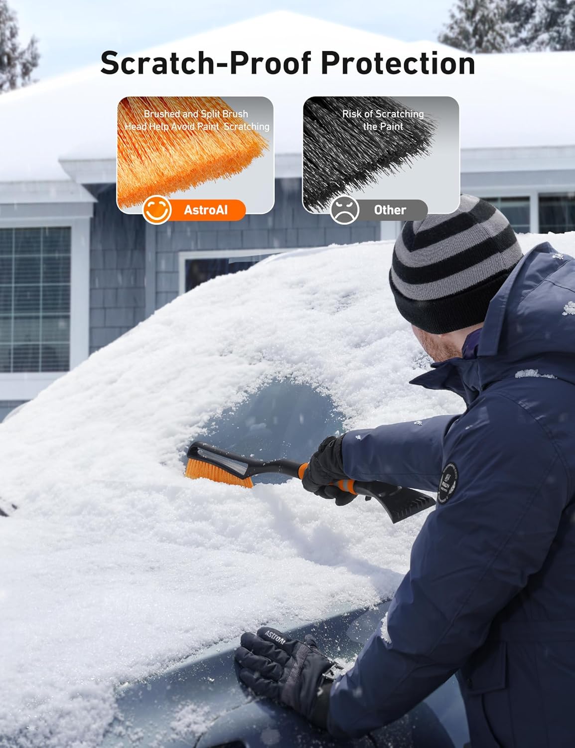 Utopia Home 27" Snow Brush & Ice Scraper – Heavy-Duty, Ergonomic Winter Car Tool