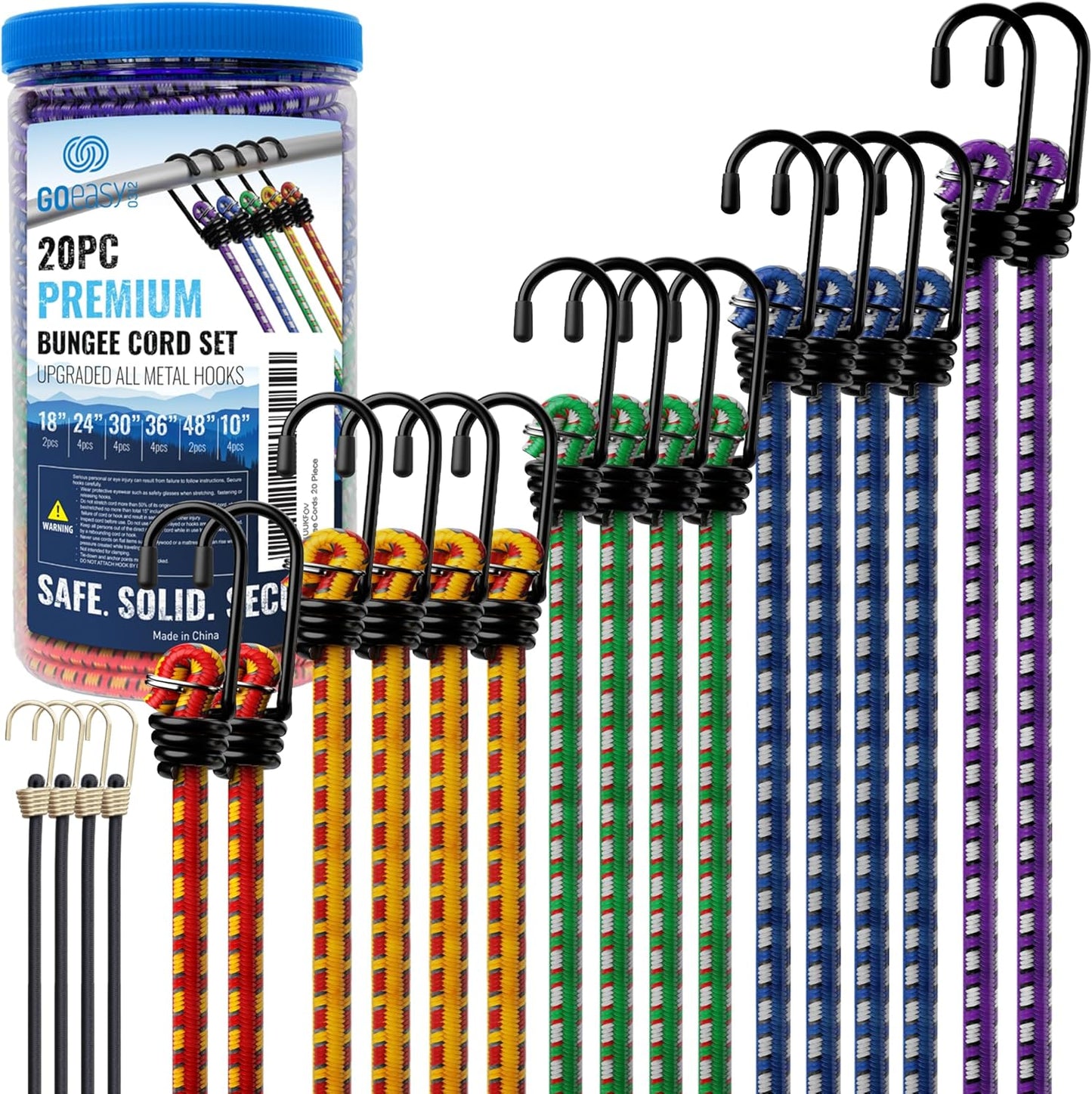 Heavy-Duty Bungee Cords Set – Secure & Reliable for Outdoor Adventures! 🚀